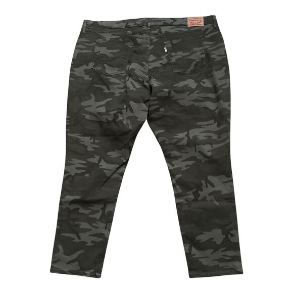 Levis 711 Skinny Camo Stretch Jeans Womens 24W Mid Rise Green Camouflage Pants - Picture 2 of 7